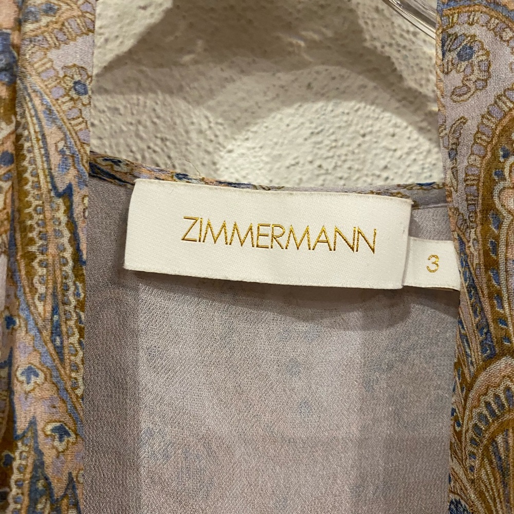 Zimmermann Paisley Print Jumpsuit in Cream and Brown - Picture 5 of 7